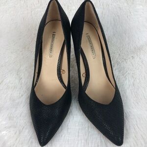 ZARA WOMAN Size 9 Black Faux Snakeskin Heels. EUC.